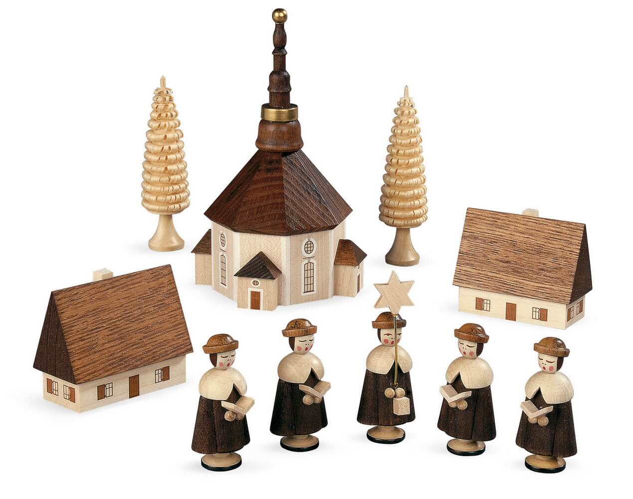 Kurrende Seiffen church, natural by Müller Kleinkunst from the Erzgebirge