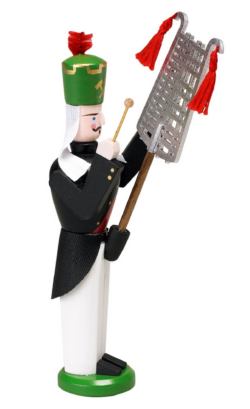 Miniature miner with lyre, 13 cm by Eckert Volkskunstwerkstatt