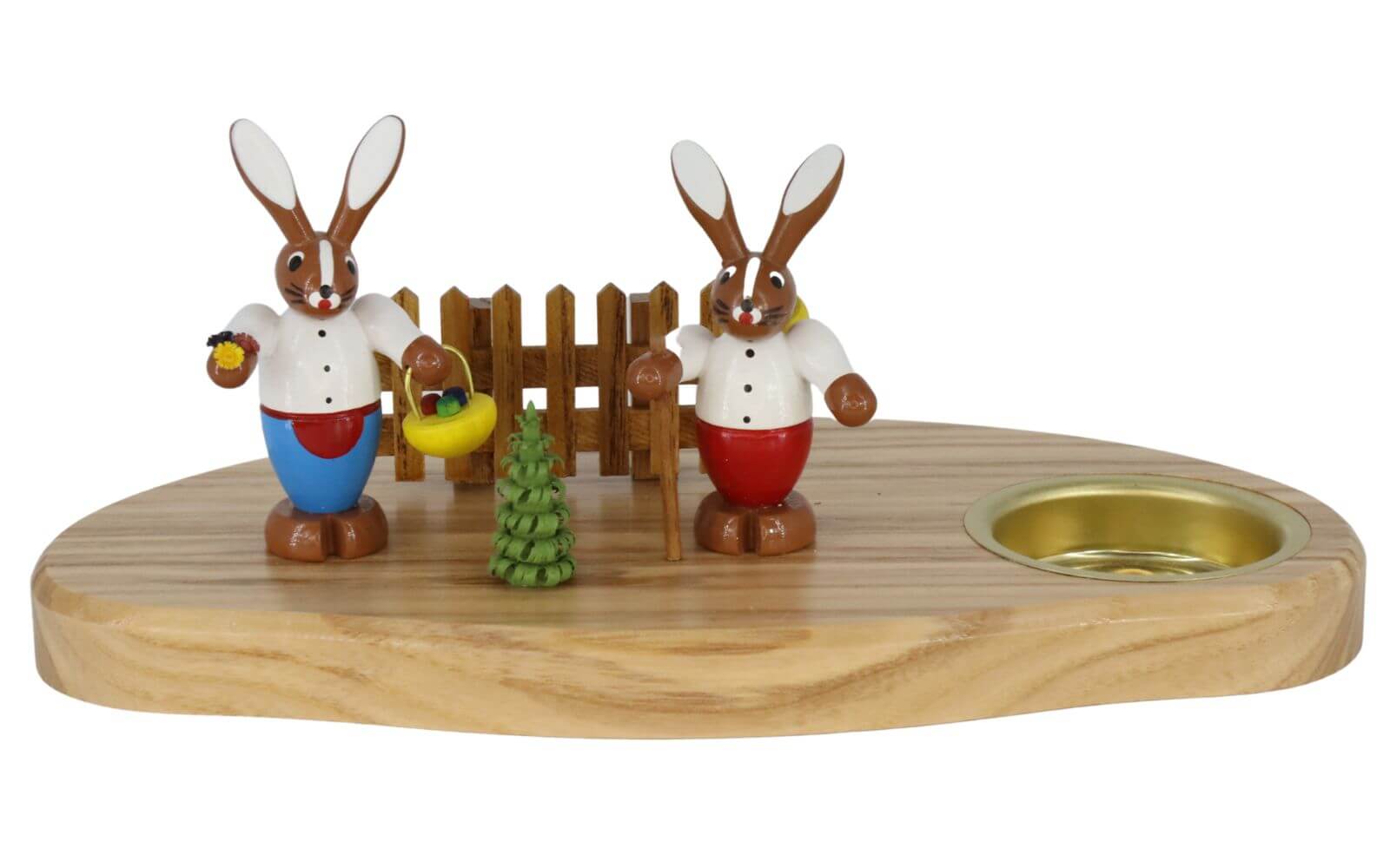 Pair of hares on pedestal with tea light small by Knuth Neuber