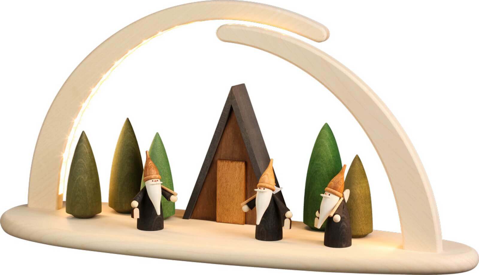 LED candle arch double with mountain gnome by Seiffener Volkskunst eG