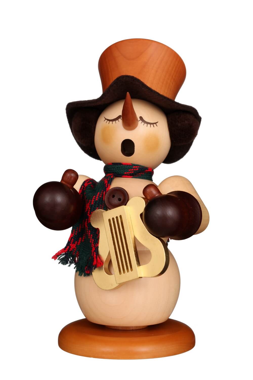 Smoking man snowman with lyre, 24 cm, nature by Christian Ulbricht