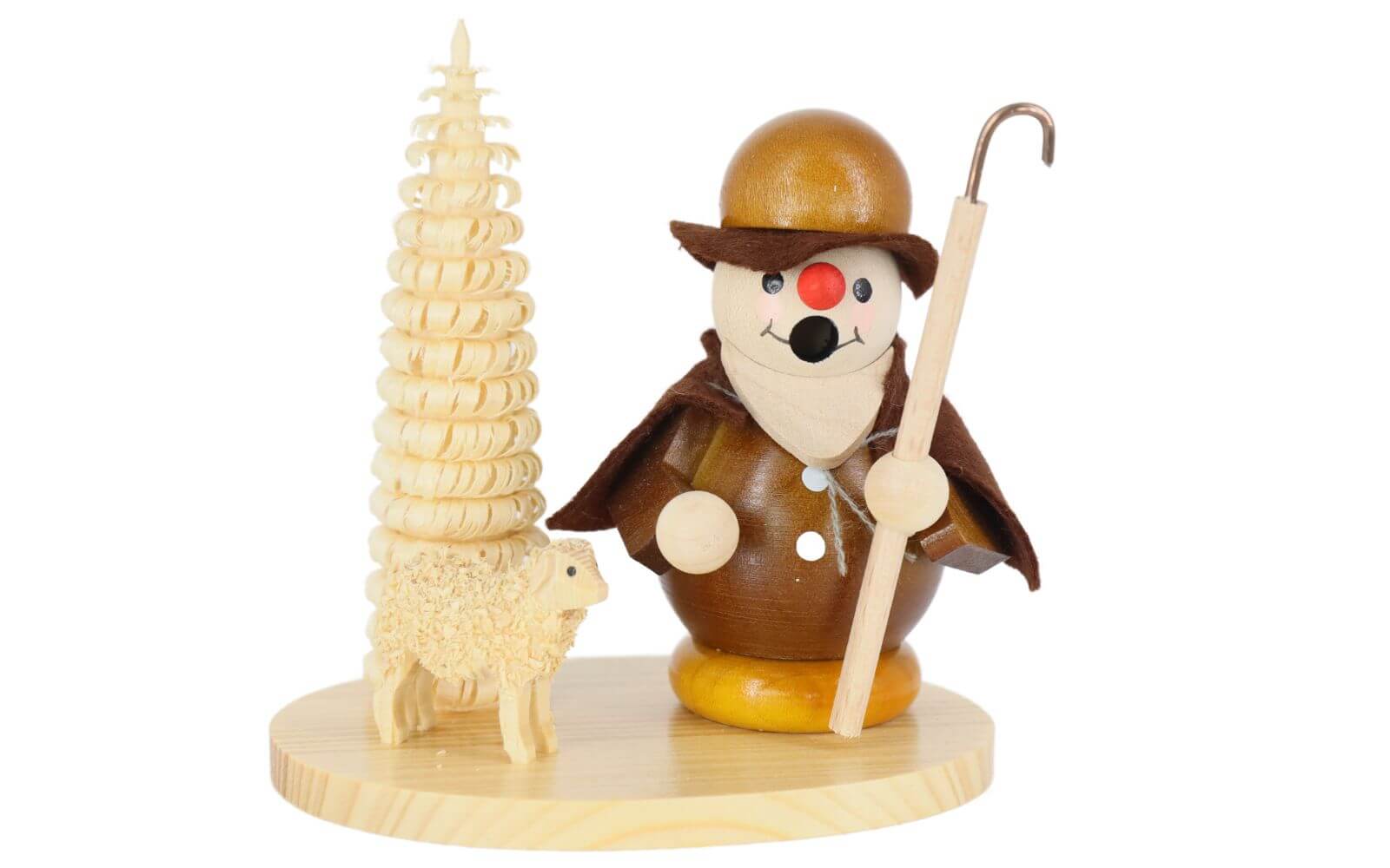 Smoking shepherd with sheep, 8 cm by Ralf Zenker