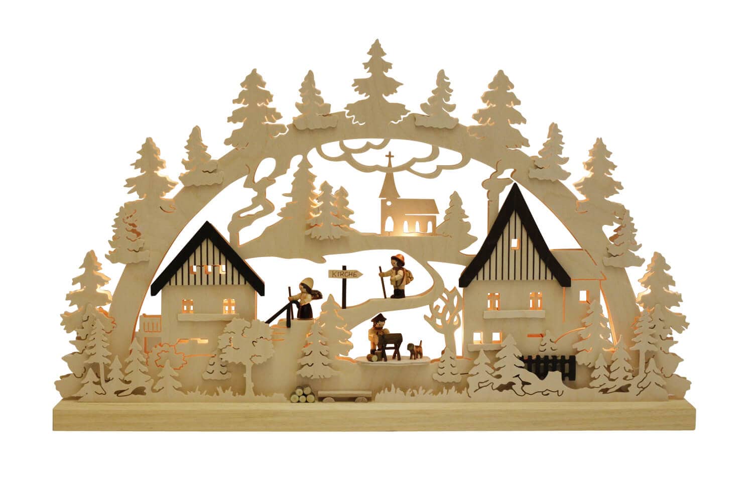 Schwibbogen Dorf - Waldmotiv, 63 cm von Romy Thiel_Bild1