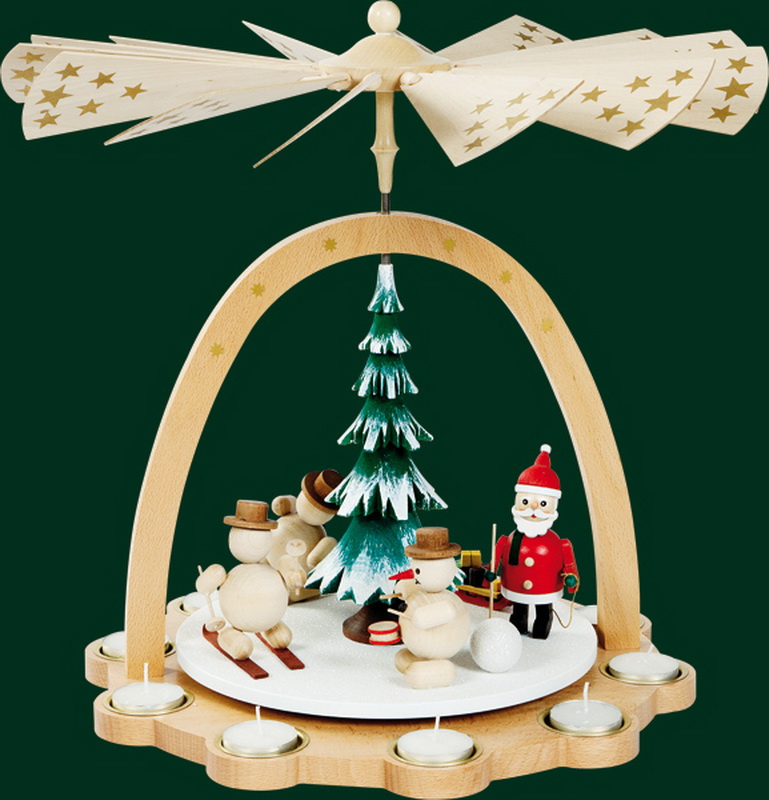 Christmas pyramid with snowmen, 40 cm by Richard Glässer_picture2