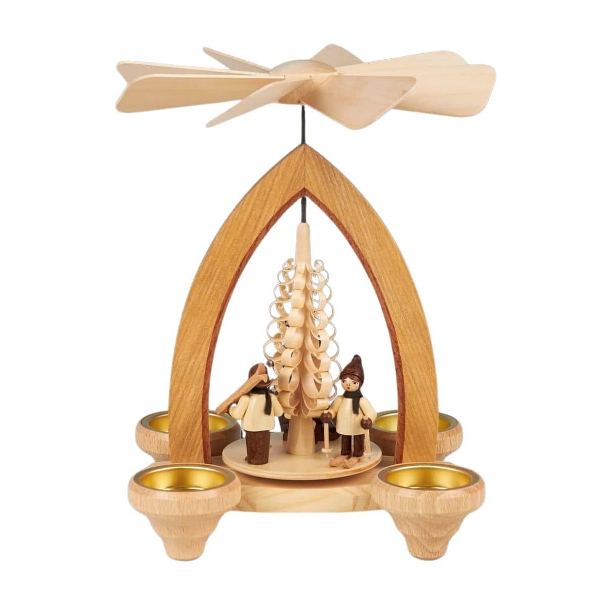Tealight pyramid winter children, 26 cm by Heinz Lorenz