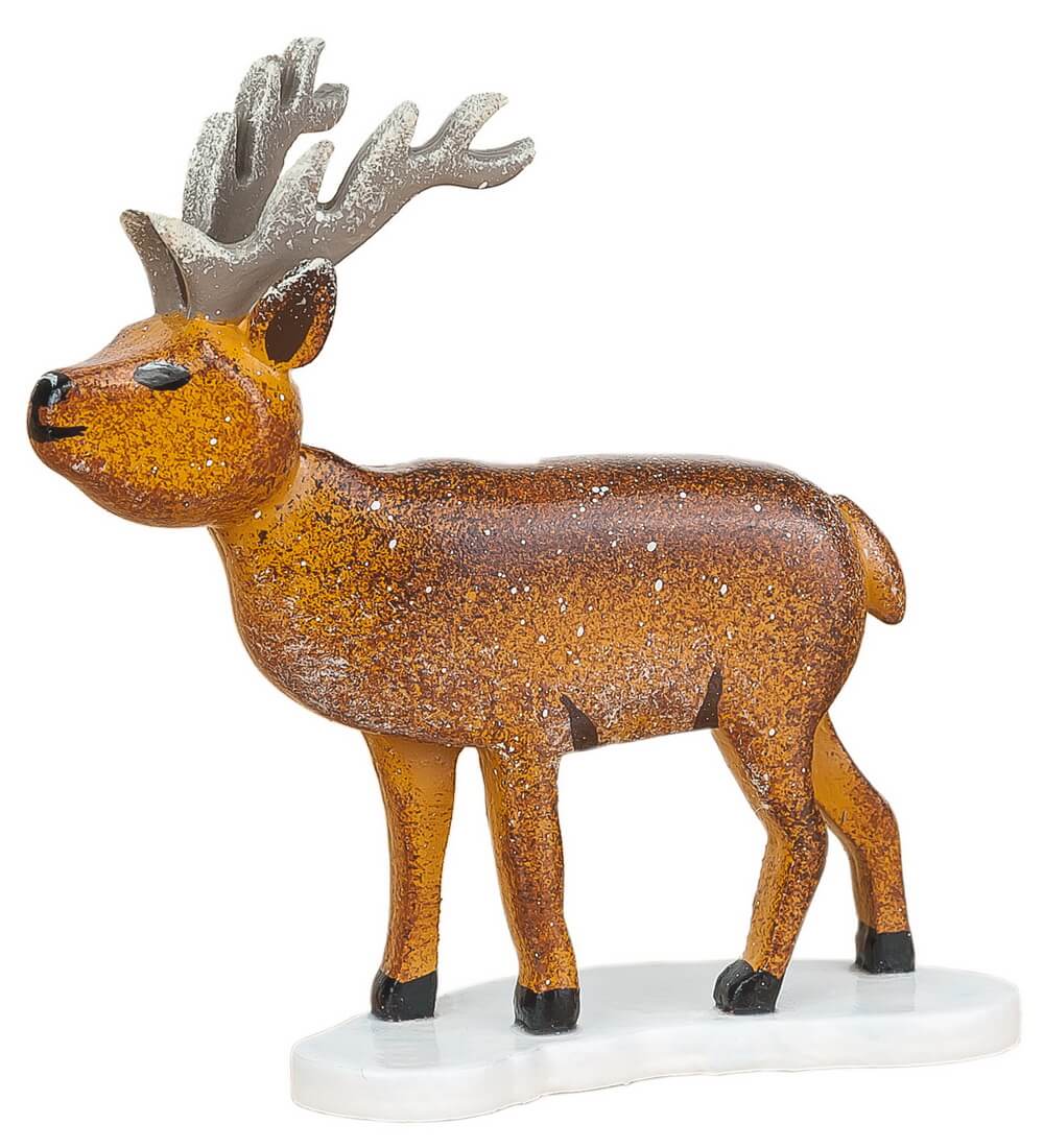 Miniature winter child deer, set of 4 by Hubrig Volkskunst