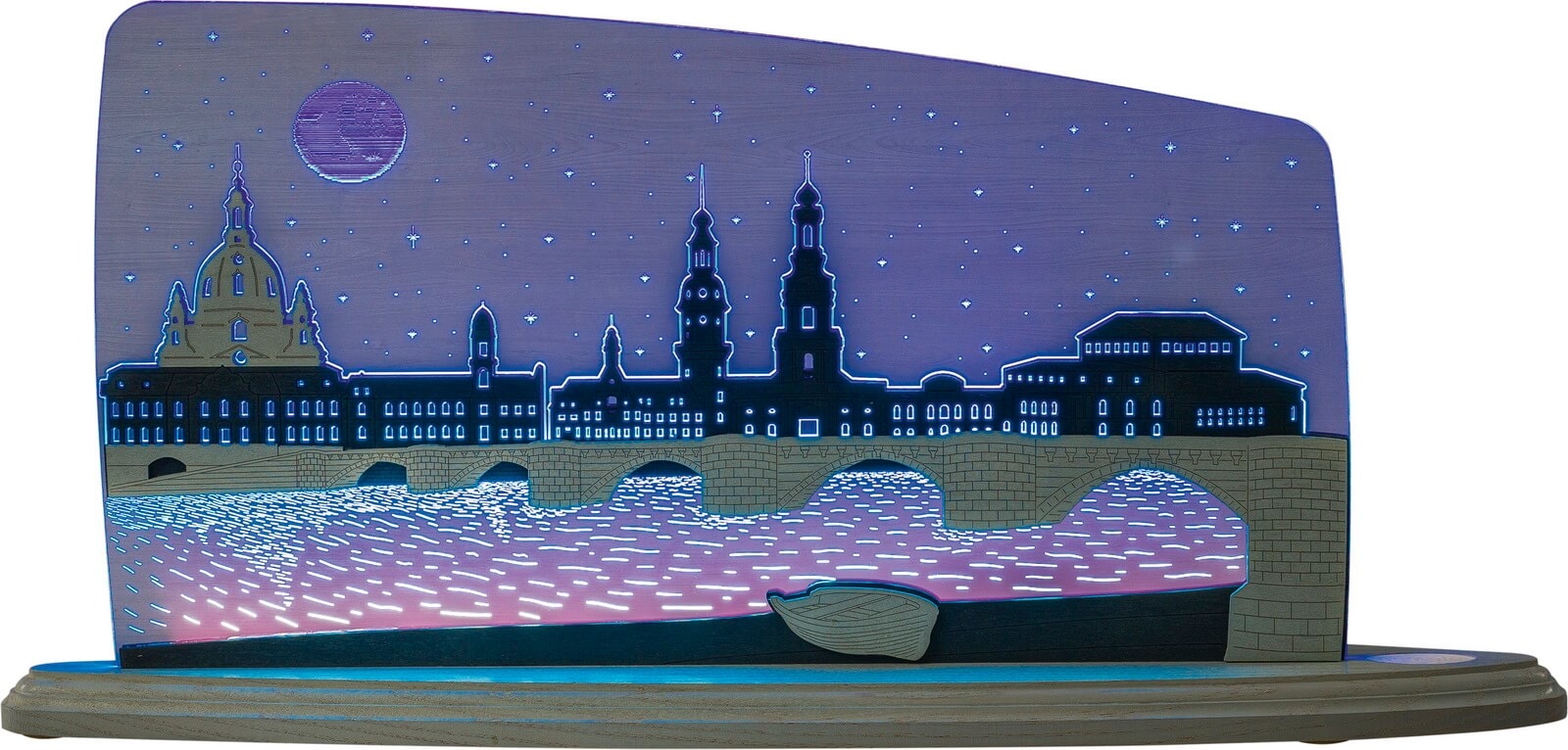 LED motif light Dresden at night by Weigla