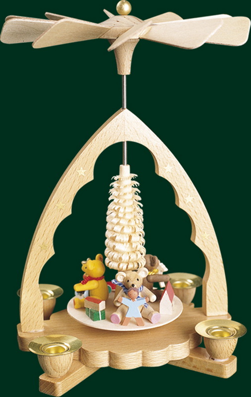 Christmas pyramid with bear children, 19 cm by Richard Glässer_2