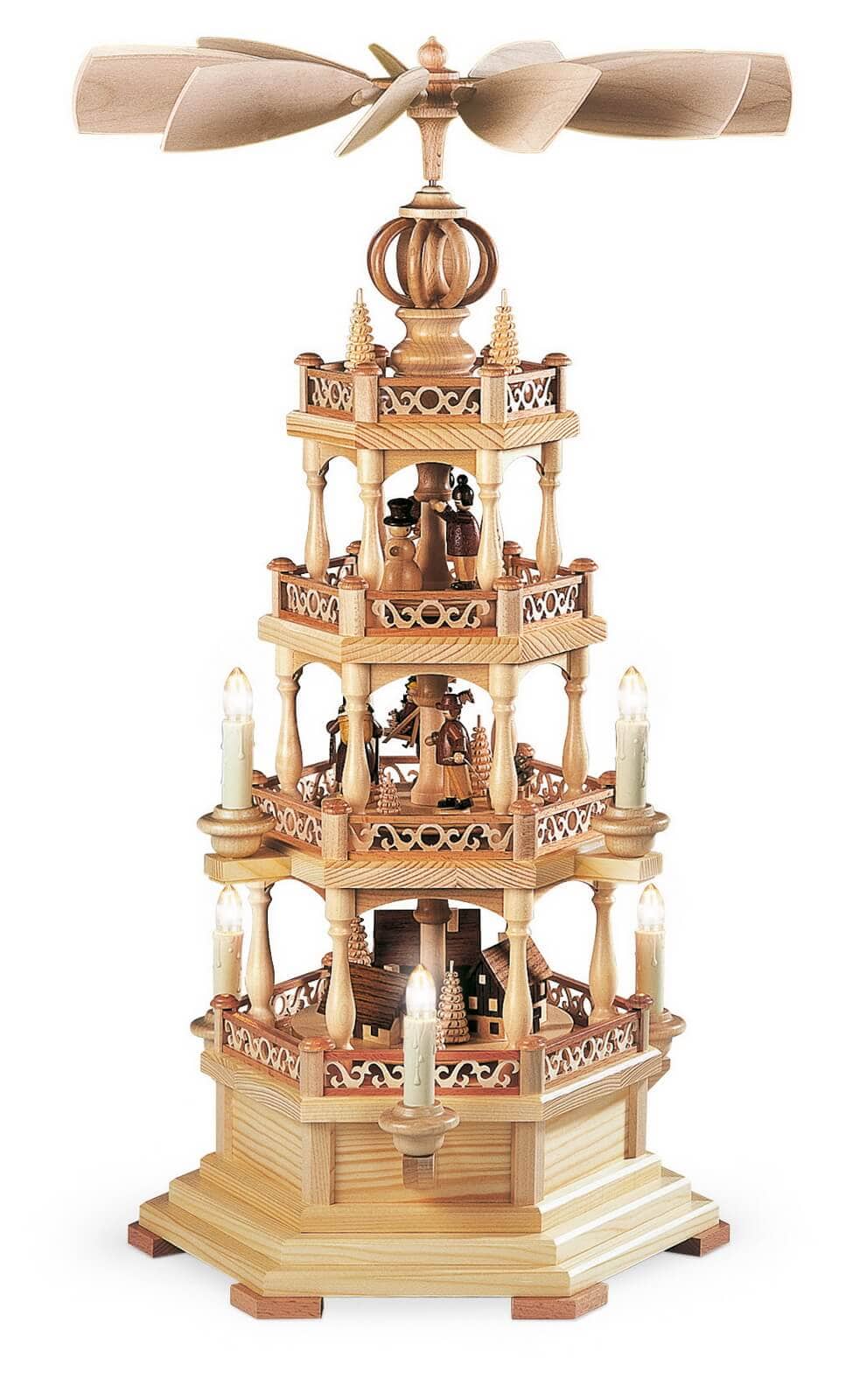 Christmas pyramid with Erzgebirge motif by Müller Kleinkunst