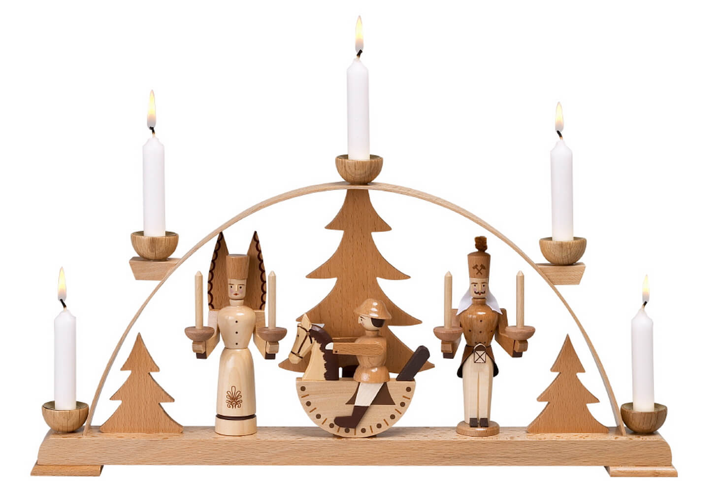 Candle arch Seiffen motif for wax candles, 50 cm by Eckert