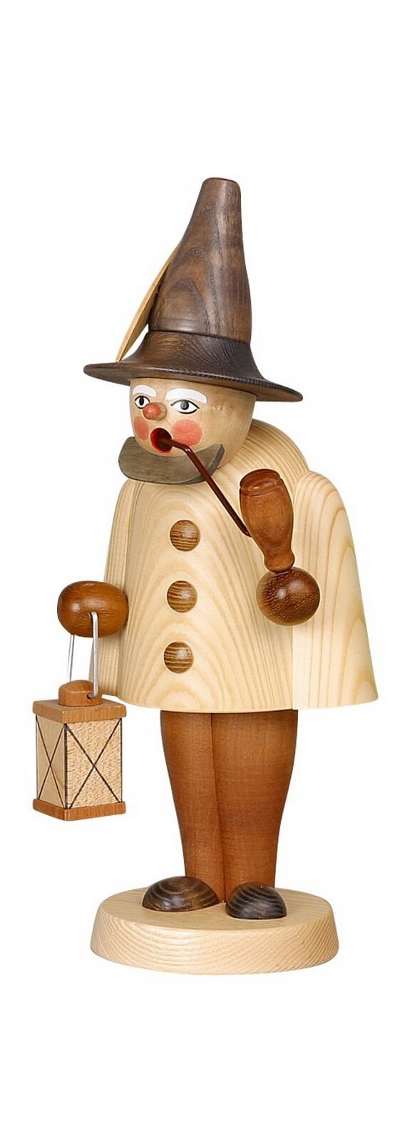 Smoking man gnome, natural, 31 cm by Jan Stephani