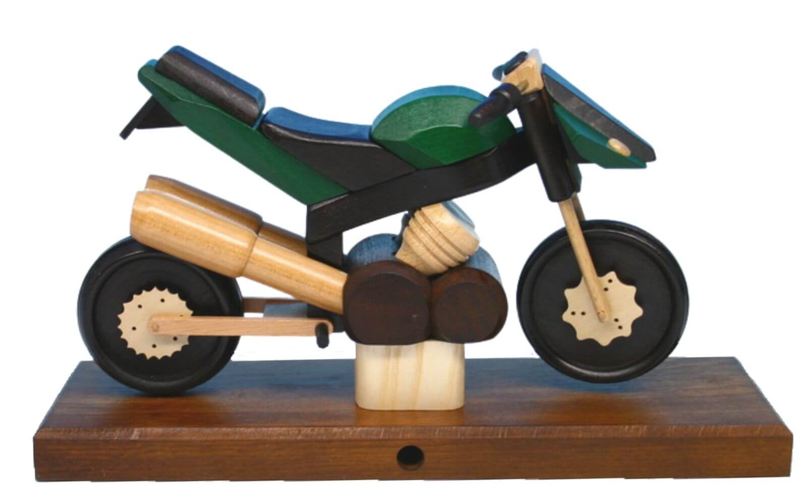 Smoking man smoking motorcycle sport, green by Gerd Hofmann