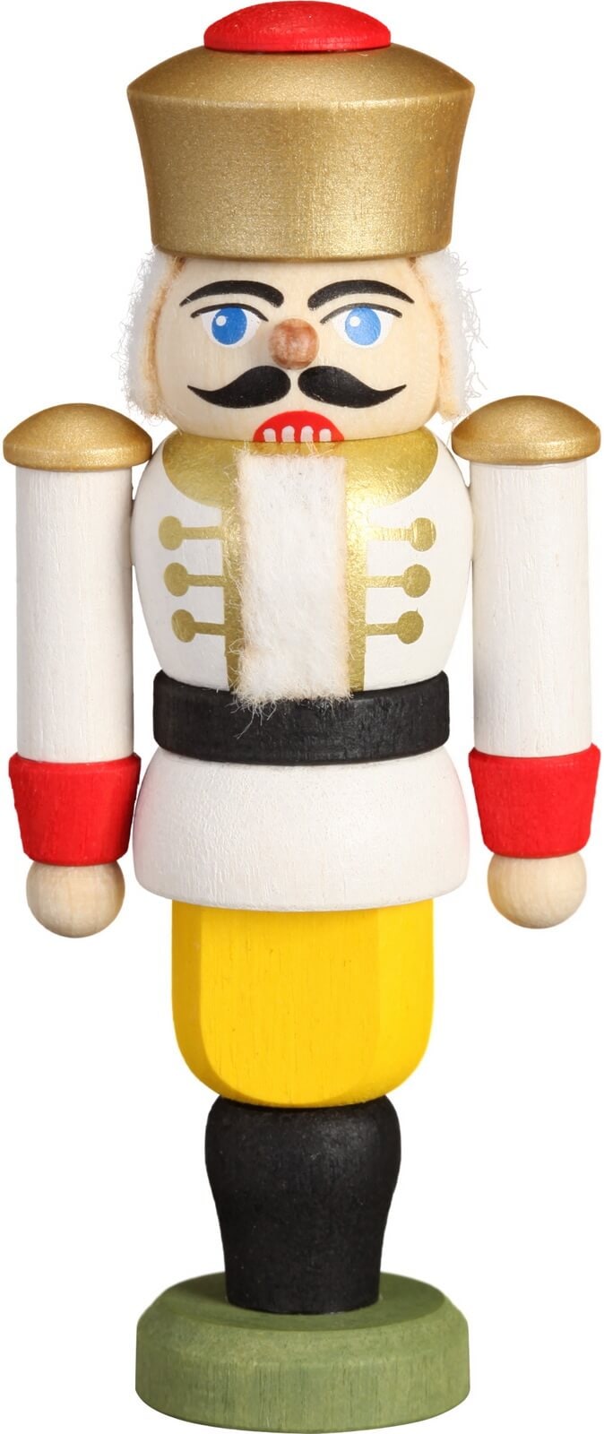 Christmas tree decoration nutcracker king, white by Seiffener Volkskunst eG