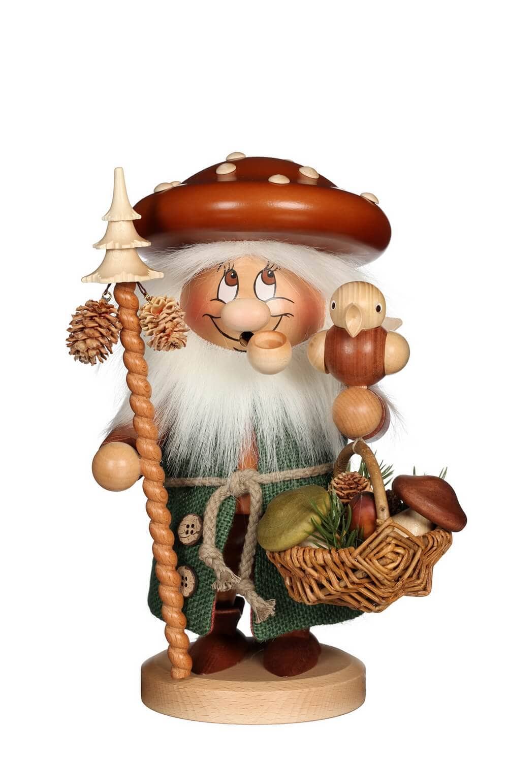 Incense Smoker Gnome Mushroom Man 10.6 in (27 cm) Christian Ulbricht Made in Germany