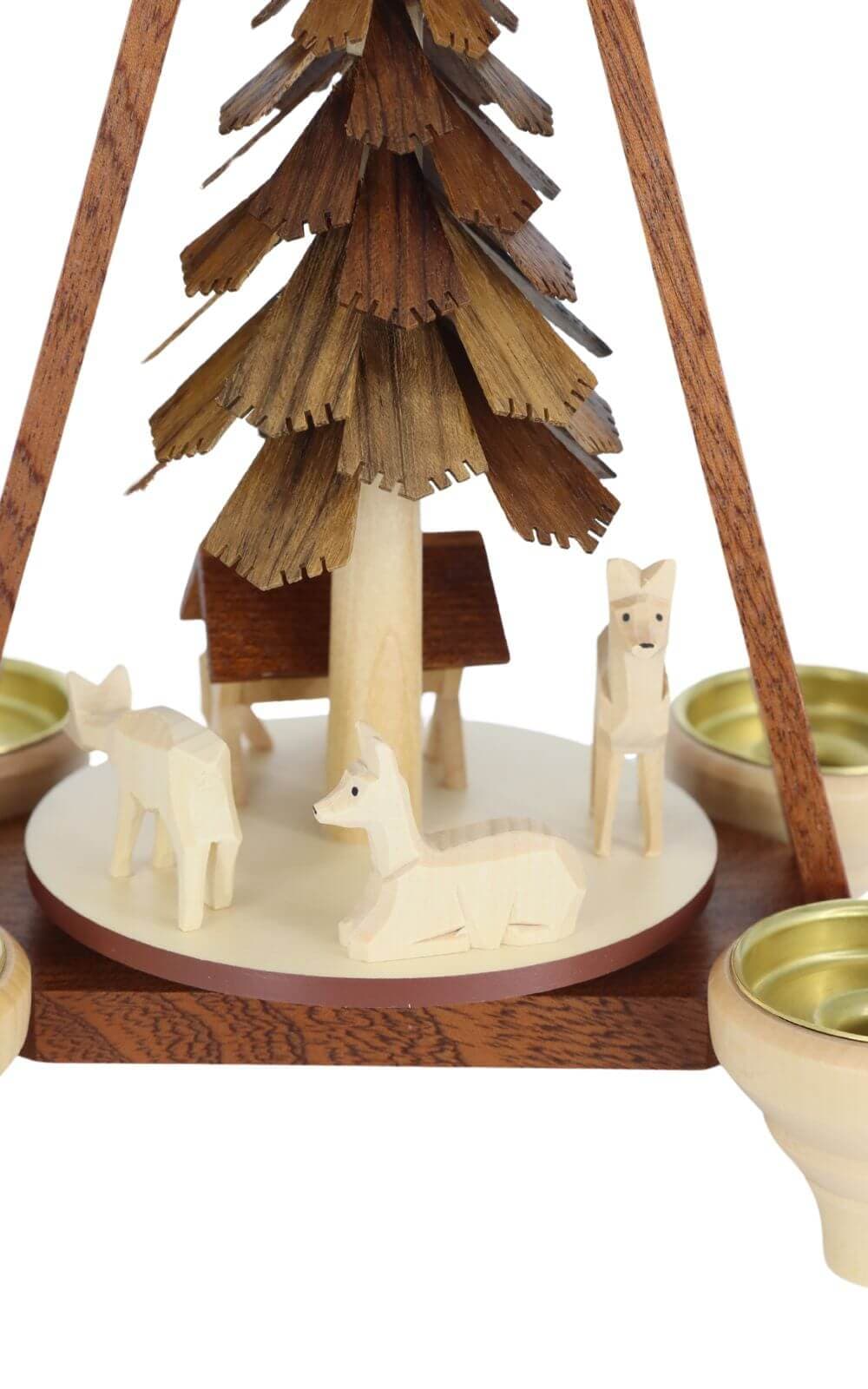 Weihnachtspyramide Rehe, geschnitzt, 29 cm von Müller Kleinkunst_3