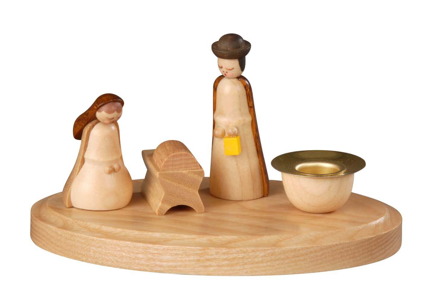 Candle holder Nativity, natural, 11 cm by Albin Preißler
