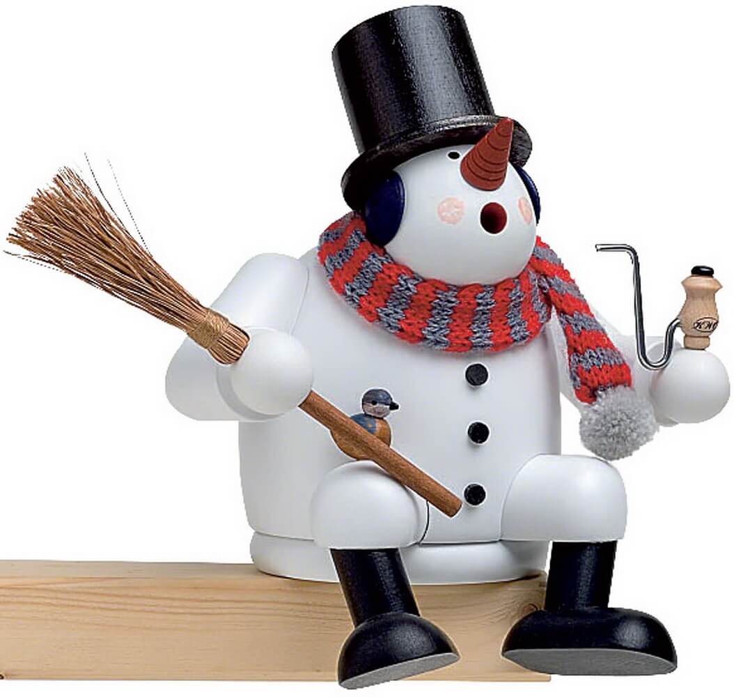 Smoking man edge stool snowman, 16 cm from KWO