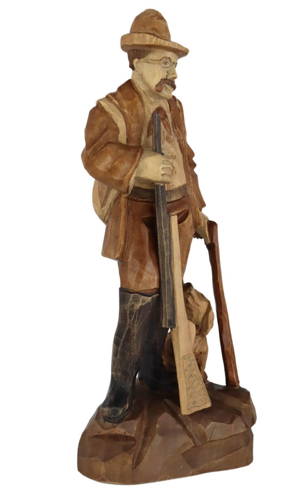 Stülpner Karl with dog, 25 cm, stained by Schnitzkunst aus dem Erzgebirge_2