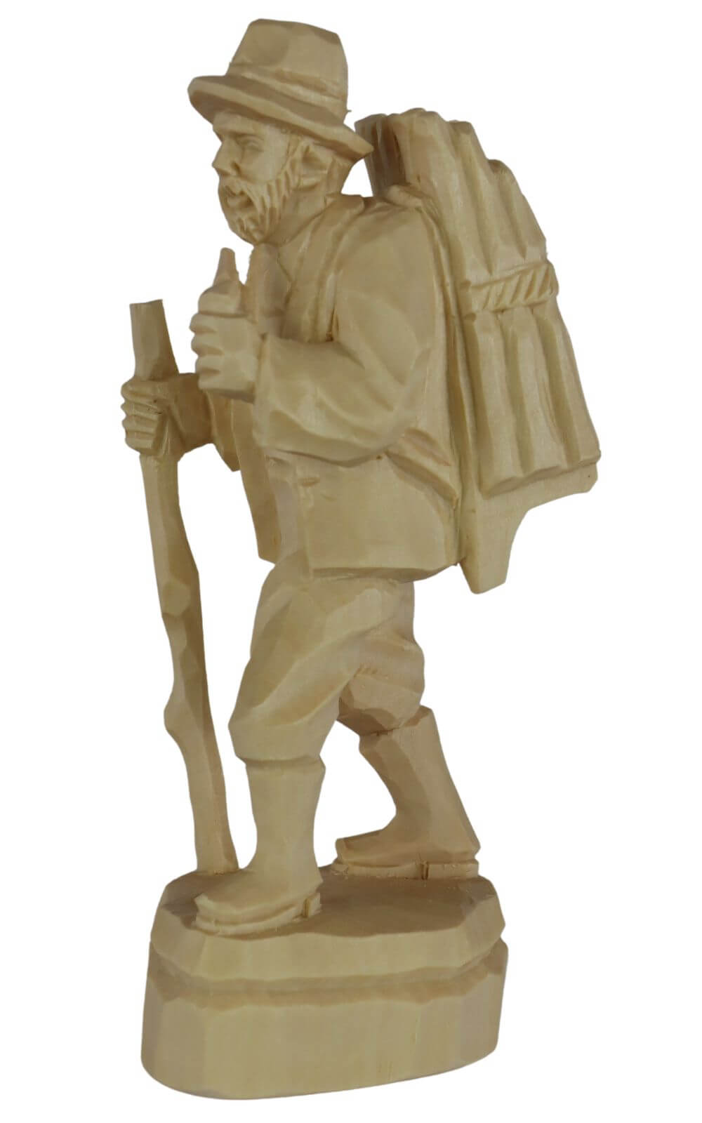 Woodman with pipe, carved, natural, 12 cm by Schnitzkunst aus dem Erzgebirge_2