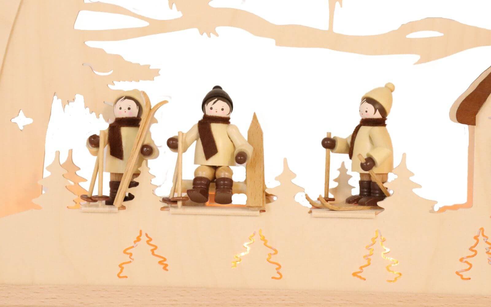 Candle arch Round arch house with skier, 55 cm from Taulin_pic2