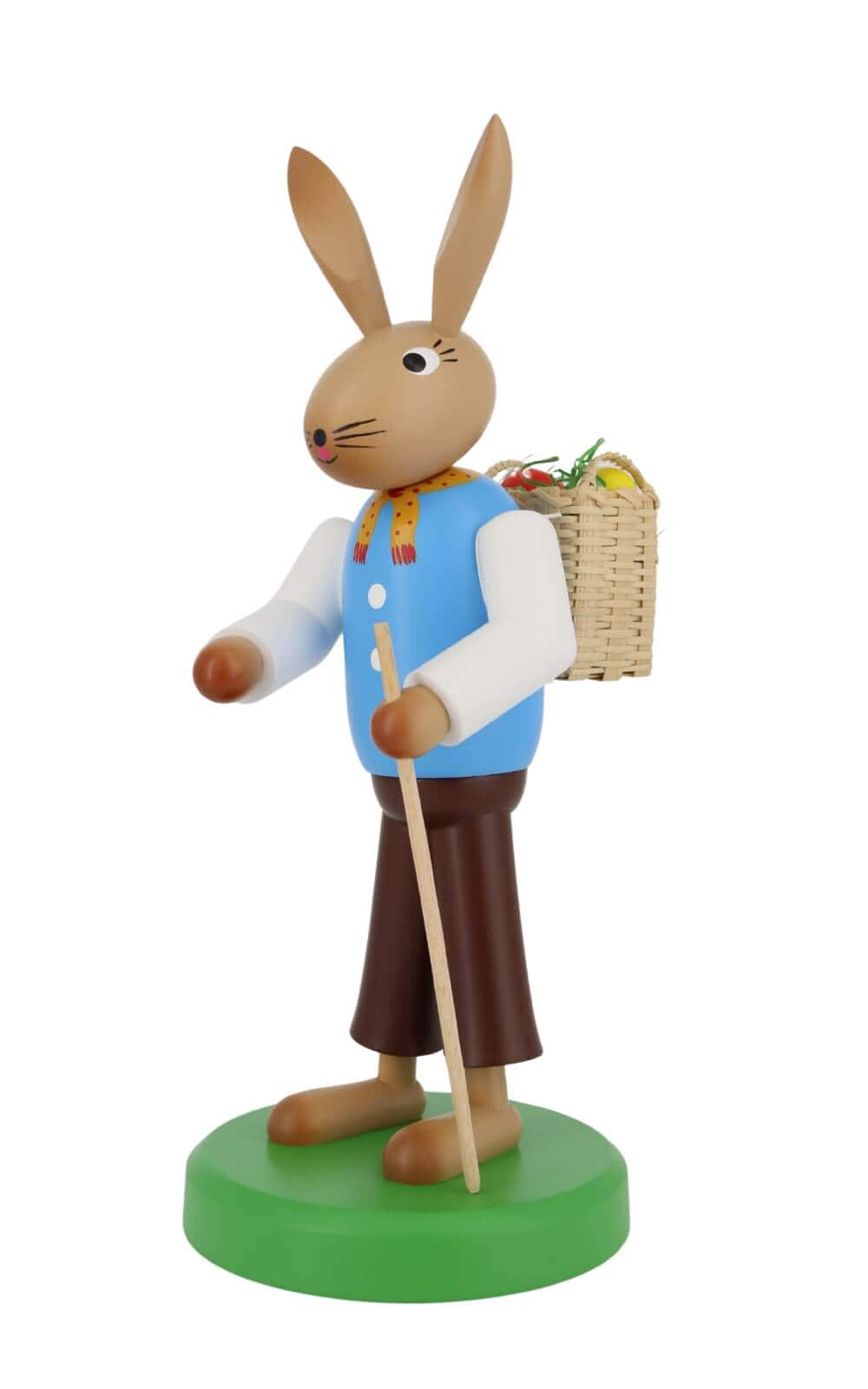 Easter bunny with basket and walking stick, 28 cm by SEIFFEN.COM_3