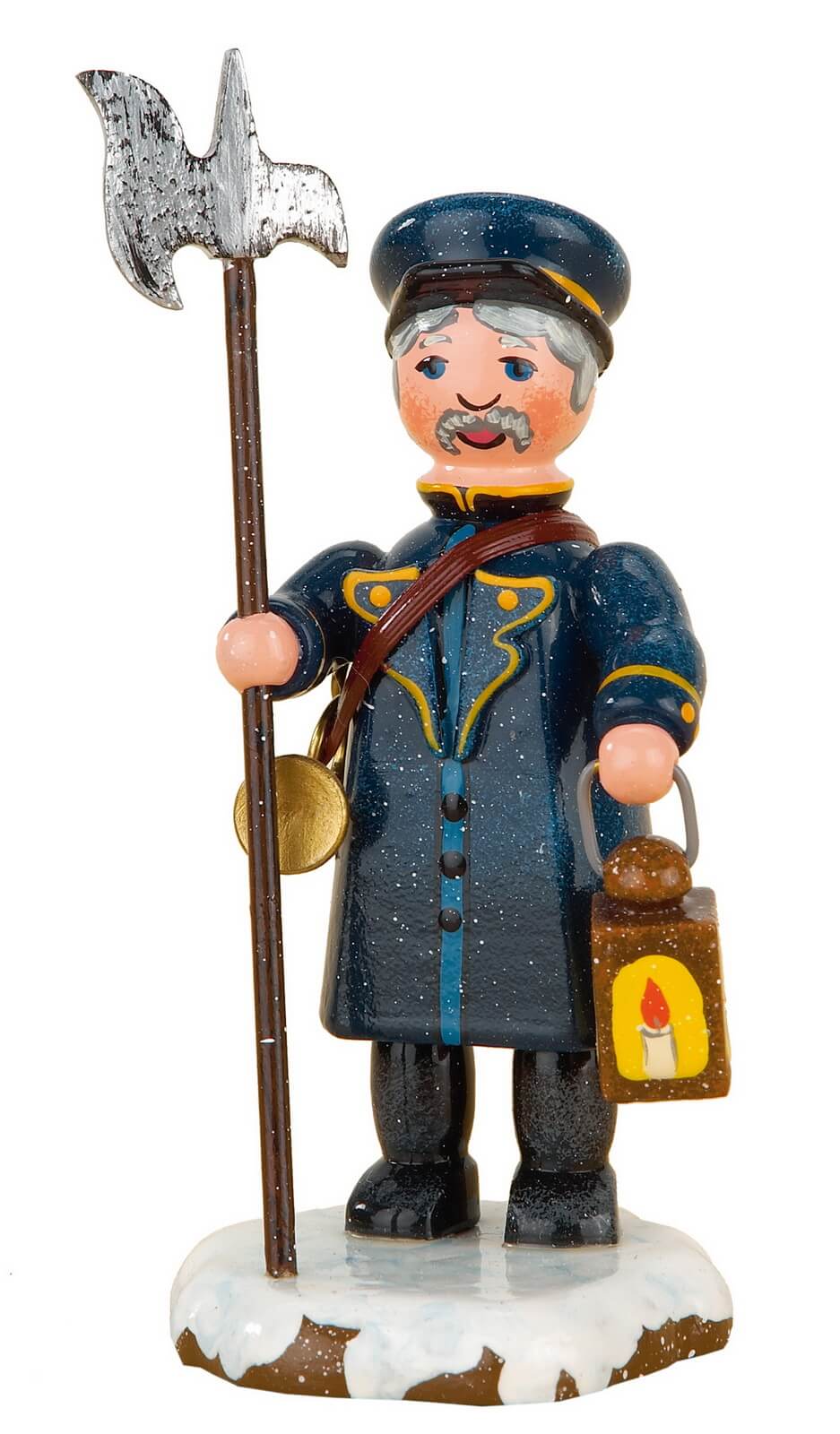 Miniature winter child night watchman, 8 cm, colored by Hubrig Volkskunst