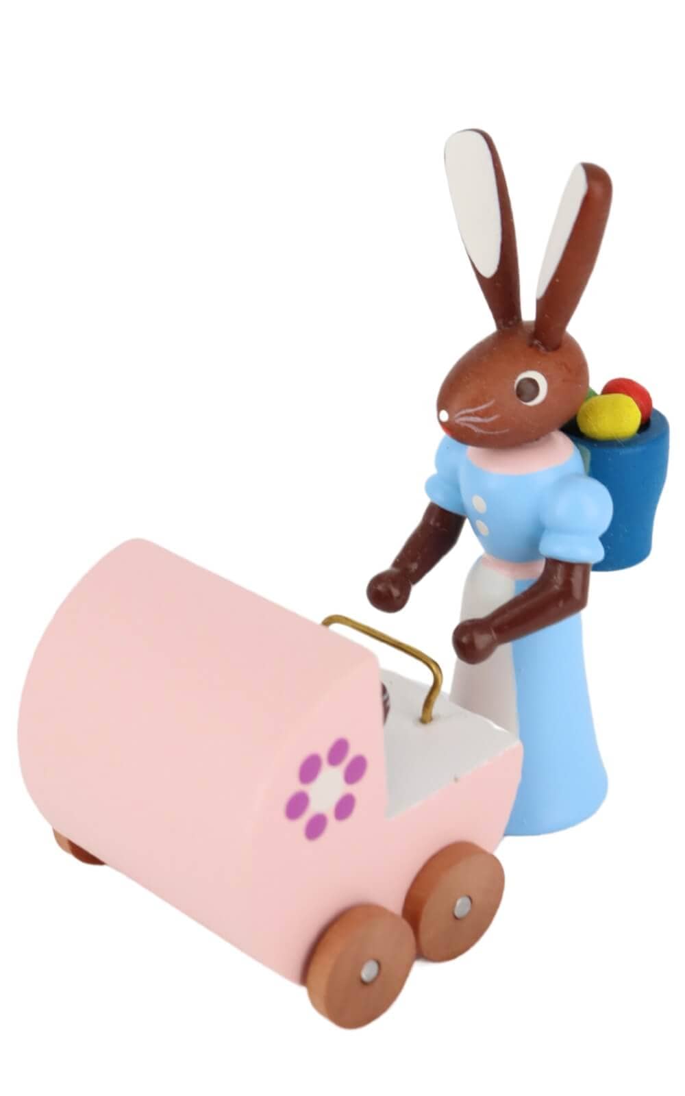 Easter bunny mother with twin stroller, 6cm, colored by Stephan Kaden _2