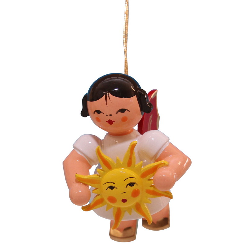 Hovering angel with sun and red wings by Figurenland Uhlig GmbH