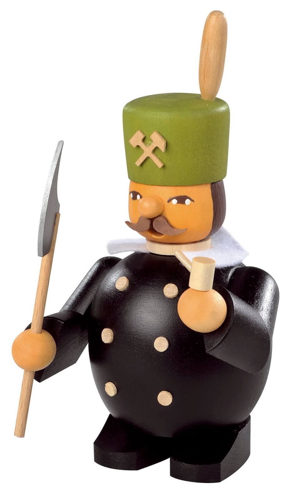 Smoking man miner, 13 cm by Müller GmbH Kleinkunst