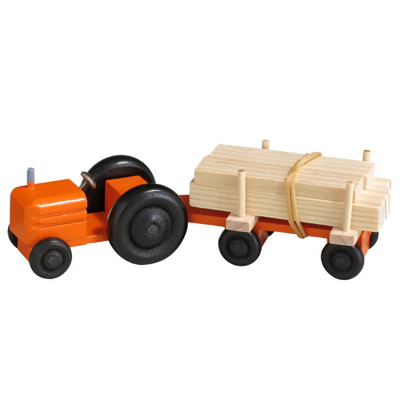 Tractor with trailer lumber, colored by Robbi Weber