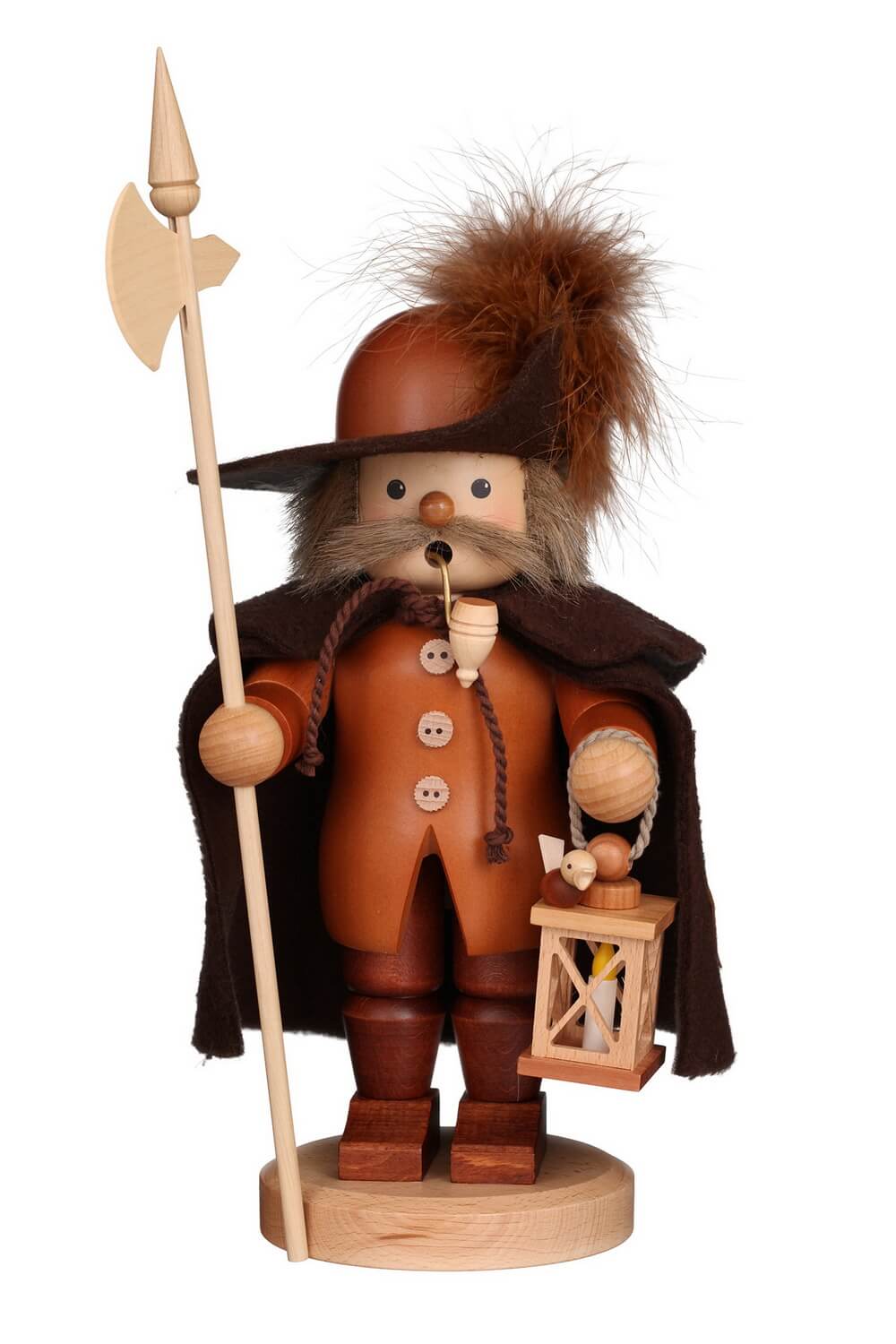 Smoking man night watchman, 26 cm, natural by Christian Ulbricht
