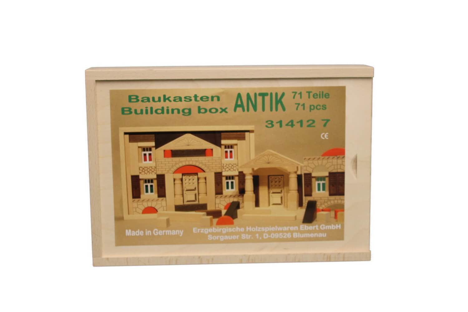 Antique building set with 71 building blocks by Ebert GmbH_2