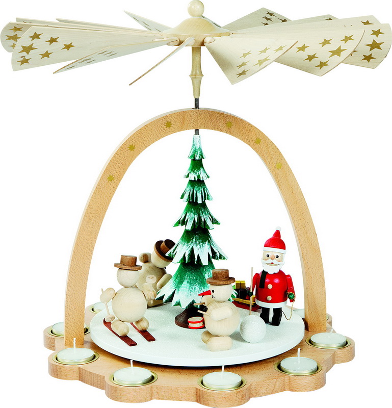 Christmas pyramid with snowmen, 40 cm by Richard Glässer_picture1
