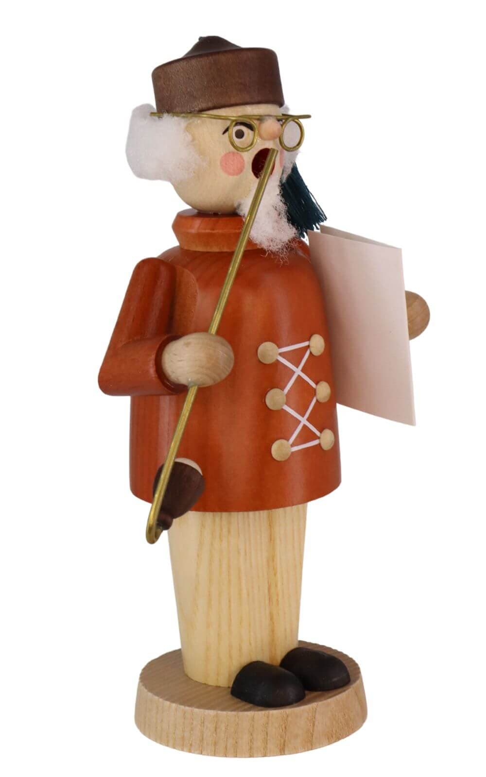 Smoking man schoolmaster, 16 cm, natural by Richard Glässer_3