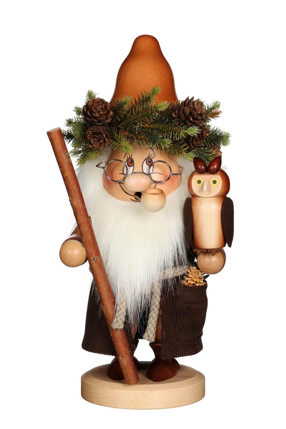 Smoking man gnome forest spirit, 32 cm by Christian Ulbricht