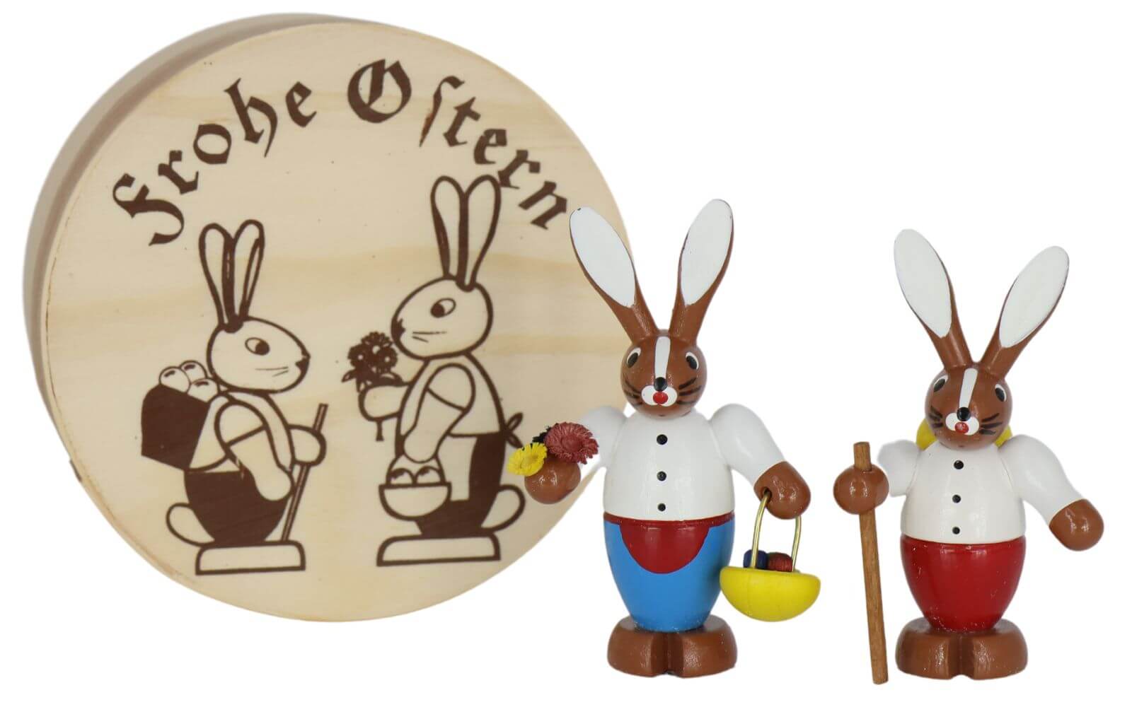 Pair of rabbits in chipboard box, colored by Knuth Neuber_1