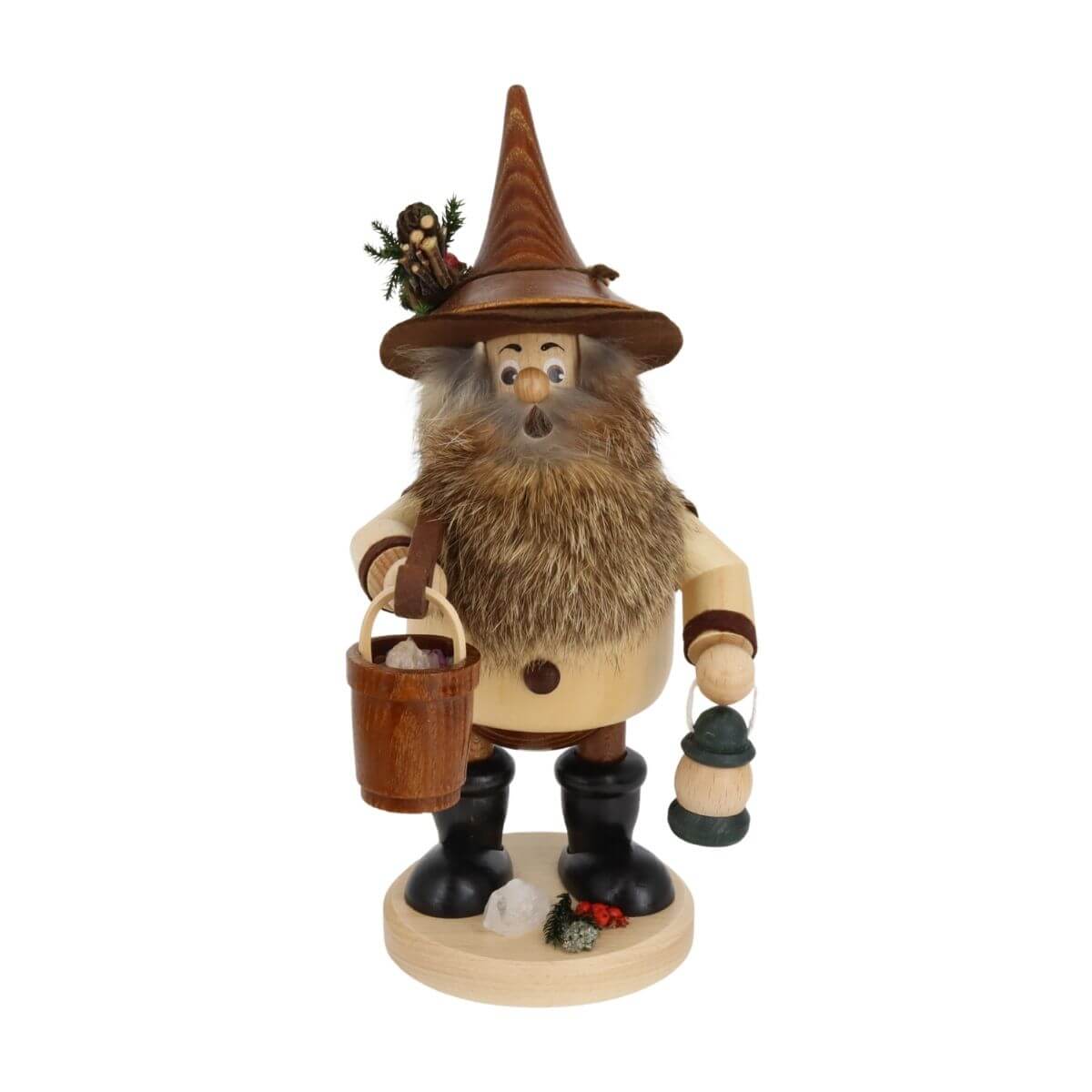 Incense Smoker Carrying Ore with a Bucket, 26 cm, by DWU Drechselwerkstatt Uhlig