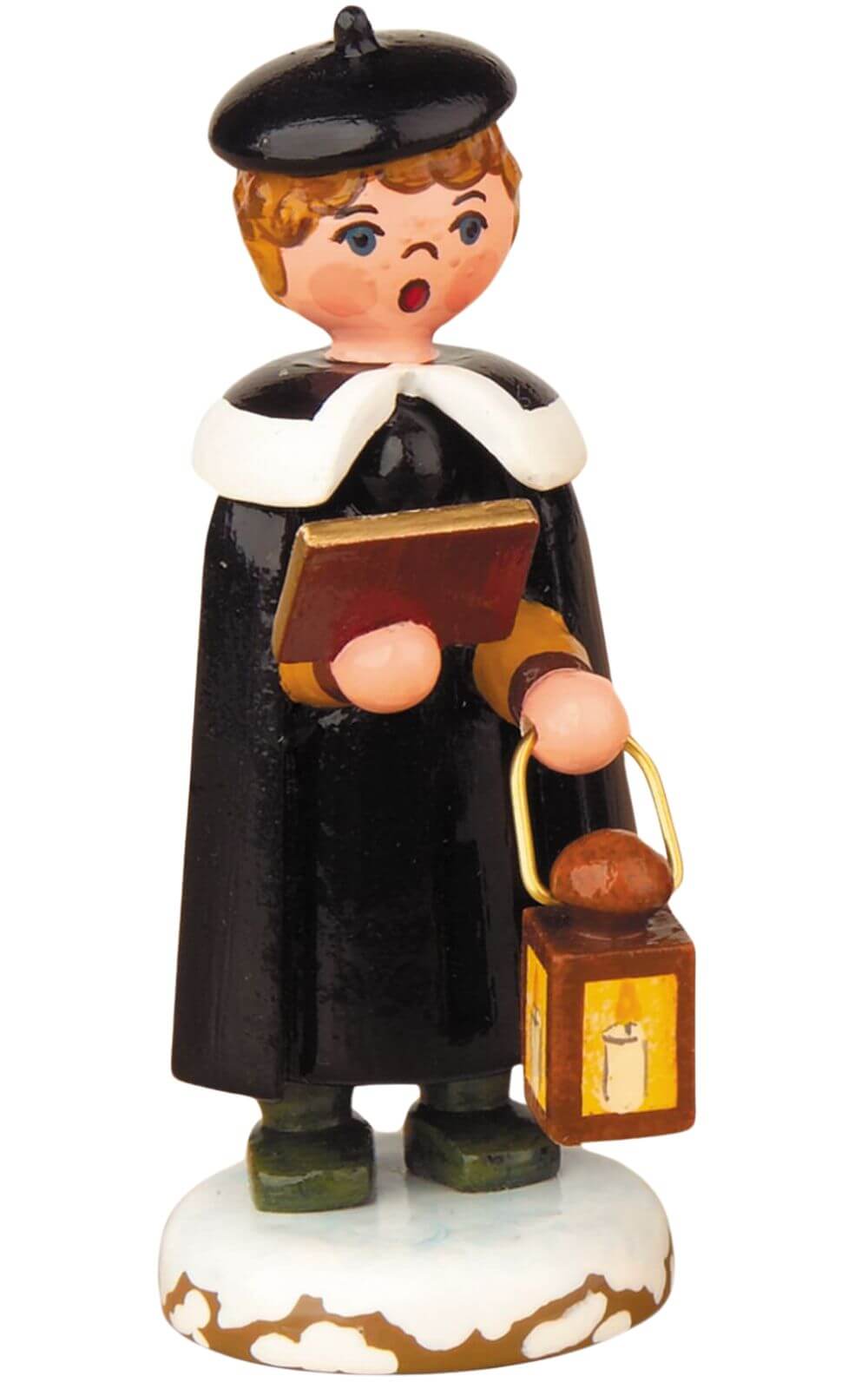 Miniature currende boy with lantern by Hubrig Volkskunst