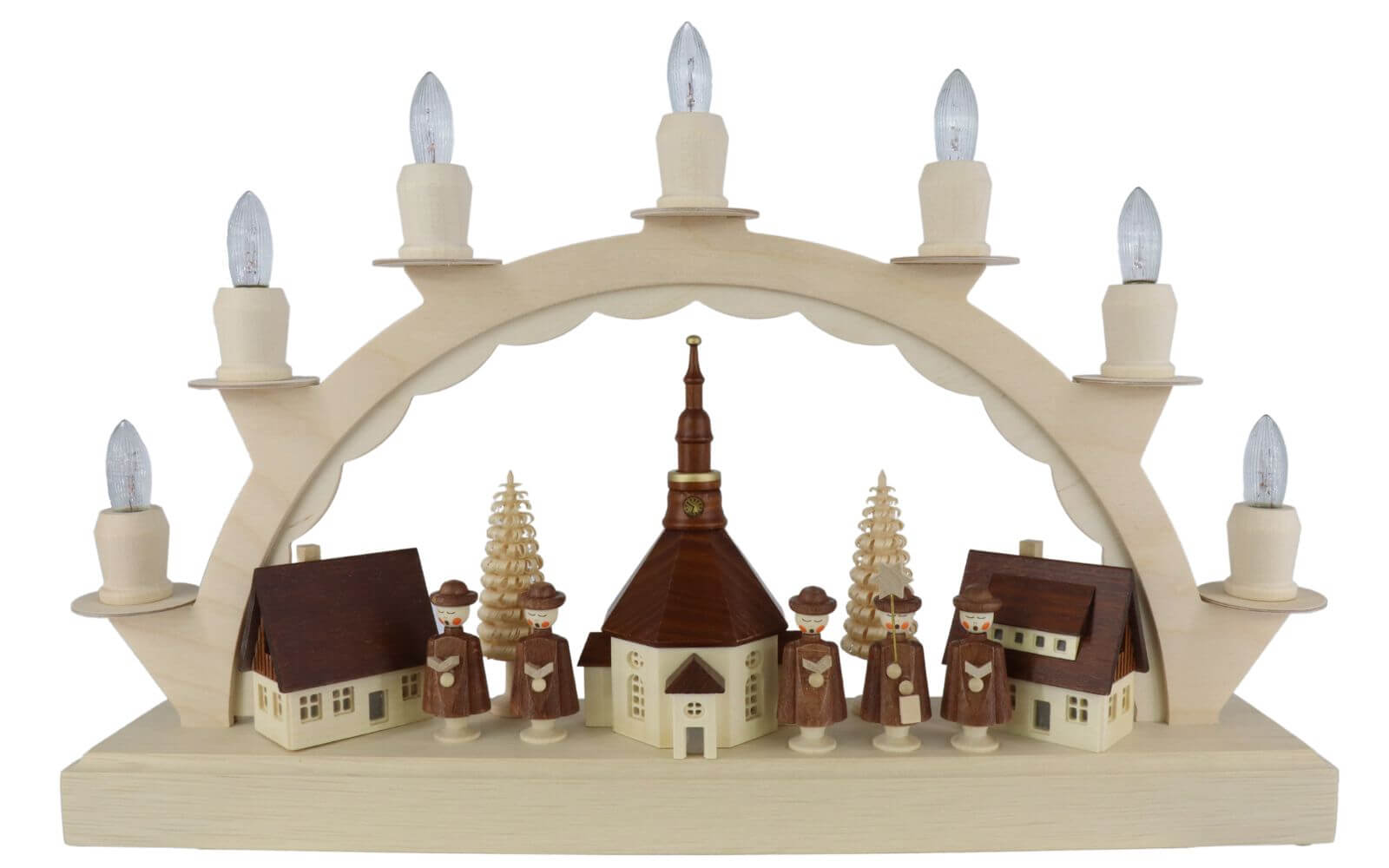 Candle arch Seiffen village with Kurrende, 38 cm from Nestler-Seiffen_1