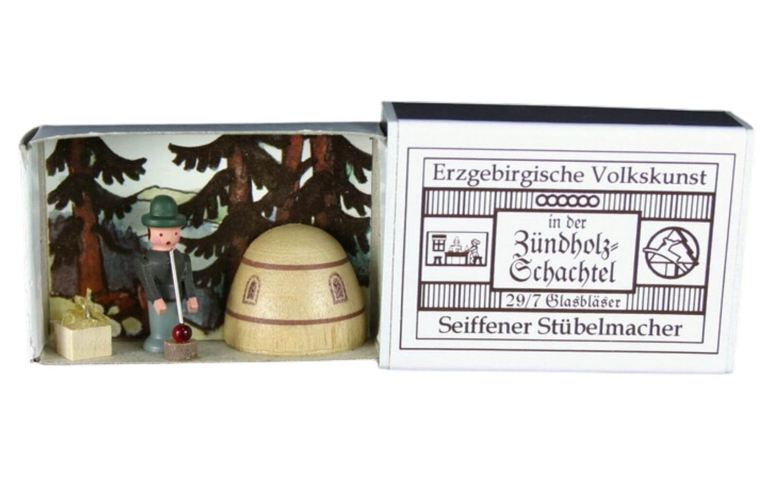 Matchbox glass blower by Gunter Flath