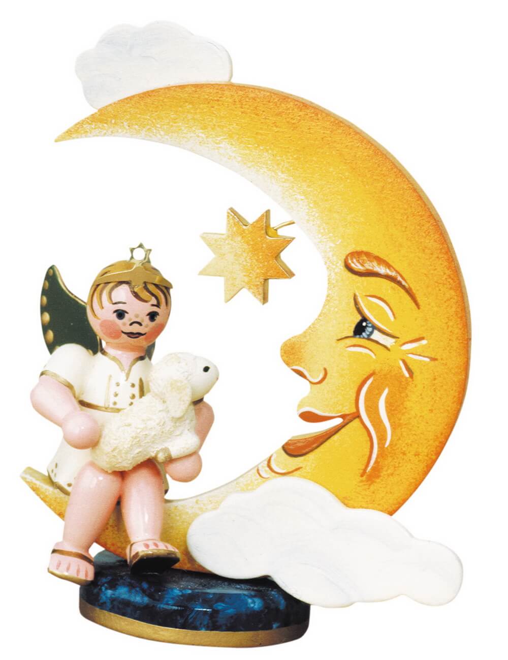 Christmas angel - boy with moon and sheep by Hubrig Volkskunst