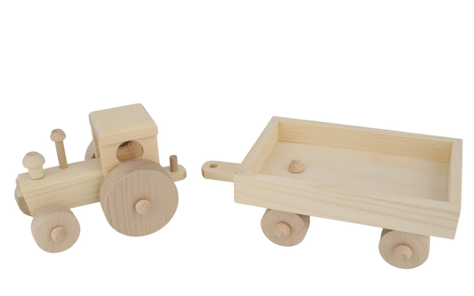 Wooden tractor with trailer by Robbi Weber_2