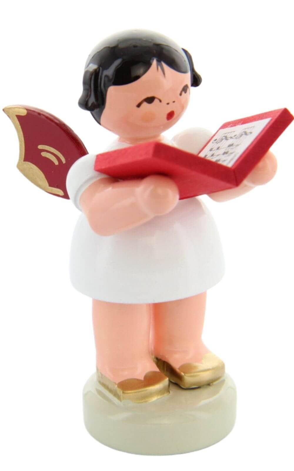 Christmas angel standing with book and red wings by Figurenland Uhlig GmbH