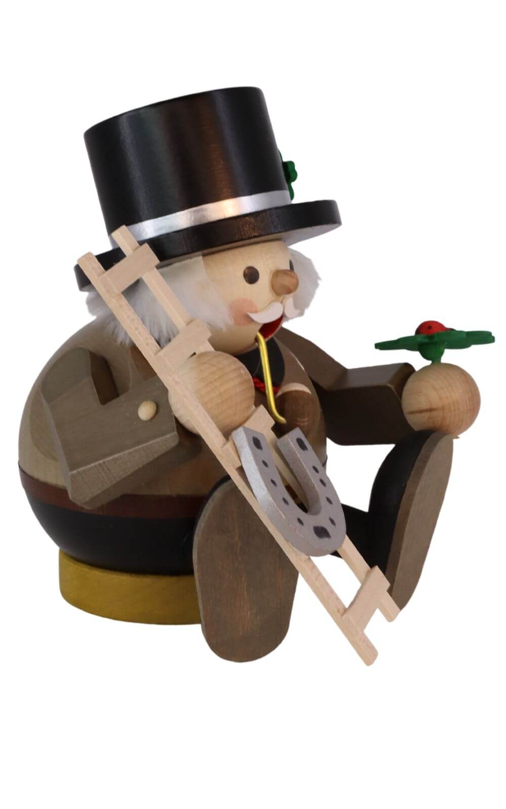 Ball smoking man chimney sweep sitting, 14 cm by Richard Glässer_2