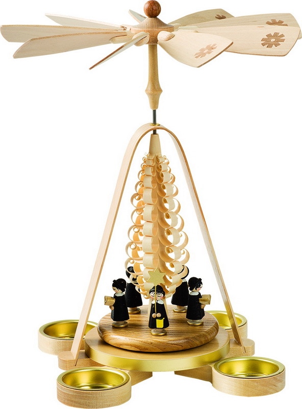 Christmas pyramid for tealights with currende, 28 cm by Richard Glässer_1