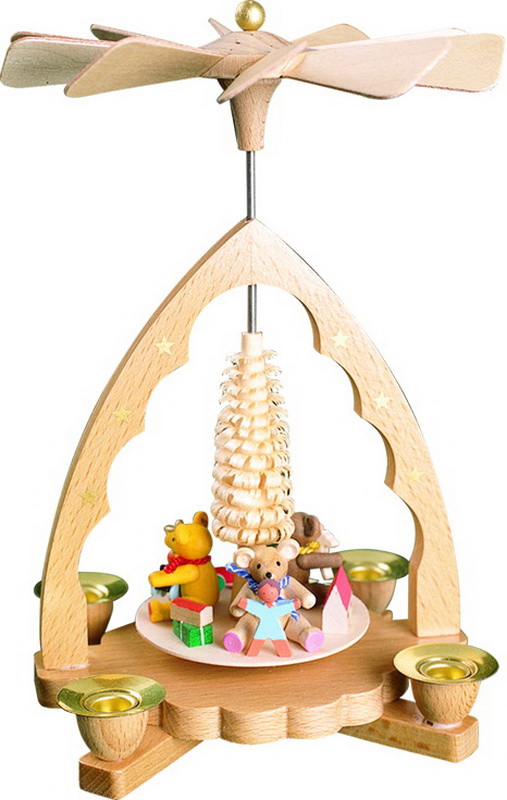 Christmas pyramid with bear children, 19 cm by Richard Glässer_1