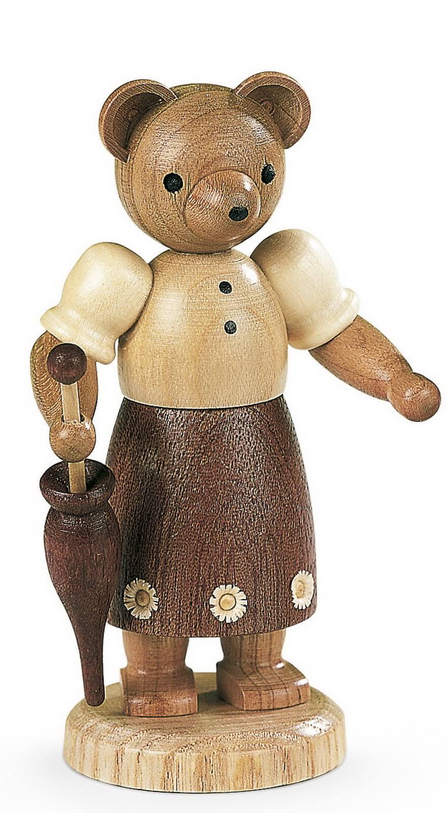 Miniature teddy - Girl with umbrella, nature, 10 cm by Müller Kleinkunst