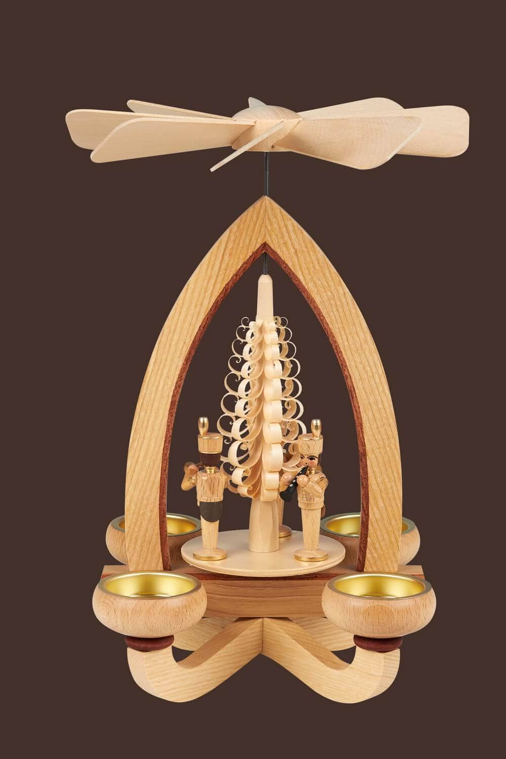 Christmas pyramid with miners for tealights, 28 cm by Heinz Lorenz_pic2