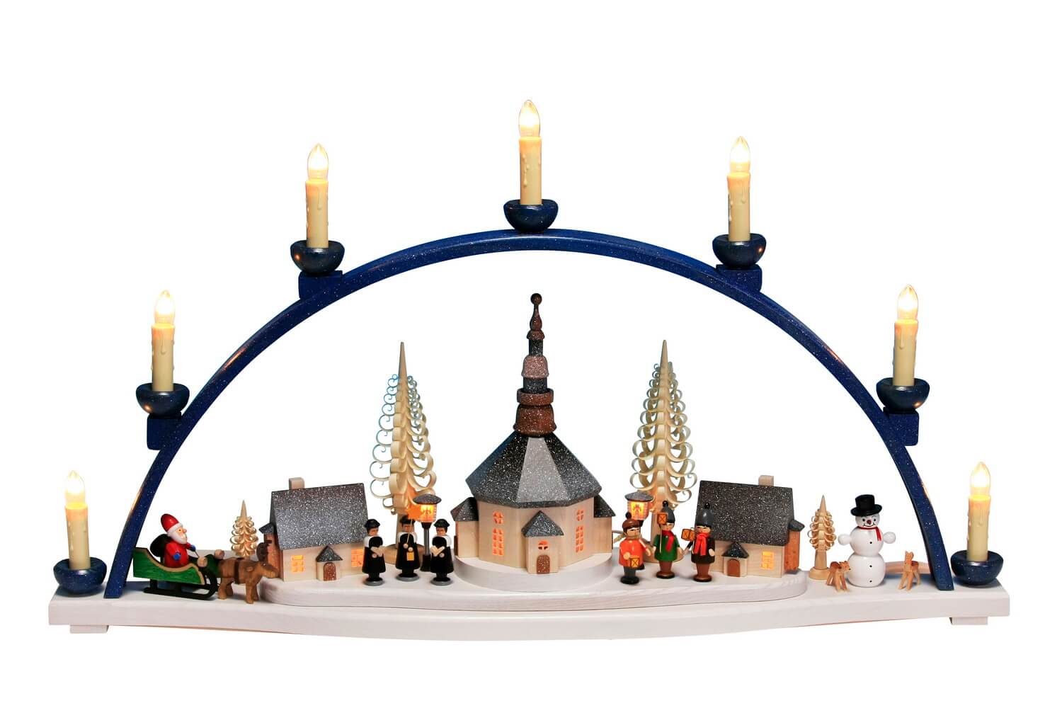 Candle arch Seiffen Christmas landscape, 67 cm by Knuth Neuber_1
