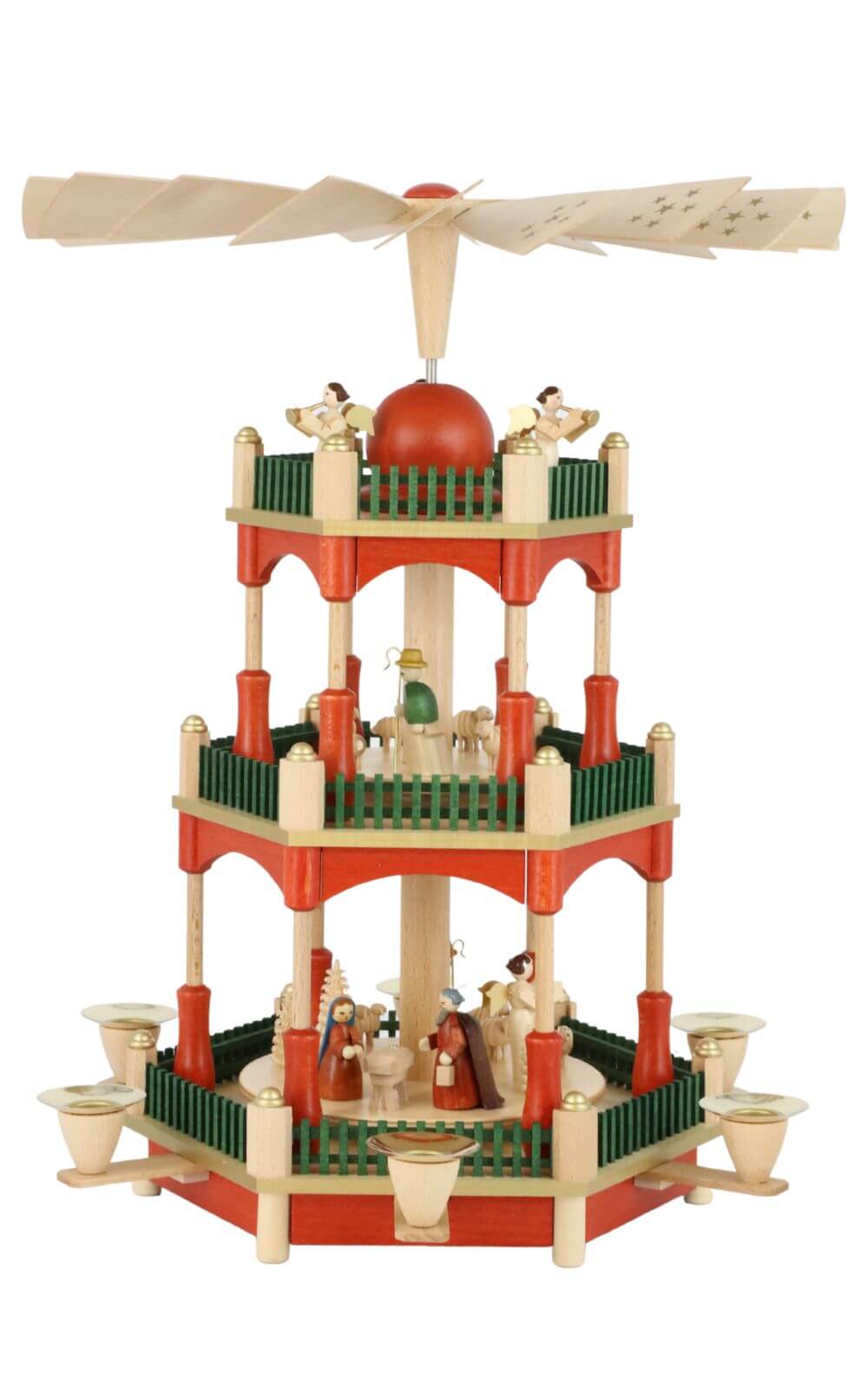 Christmas Pyramid with Holy Family, 3-Tier, 39 cm / 15.3 in by Richard Glässer